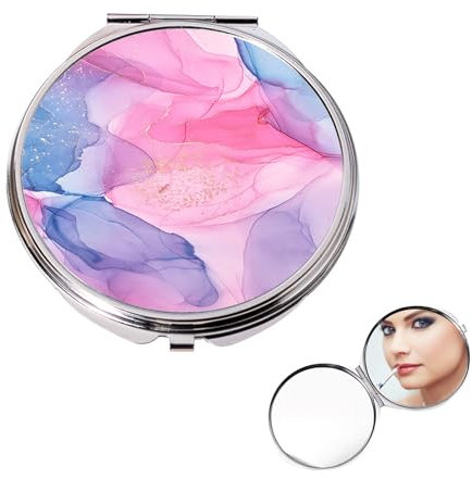DHWEKU Specchio Compatto, Specchietti da Borsetta, Specchio Cosmetico Compatto, Specchio Tascabile da Viaggio per Trucco, Pieghevole per Ragazze Donne