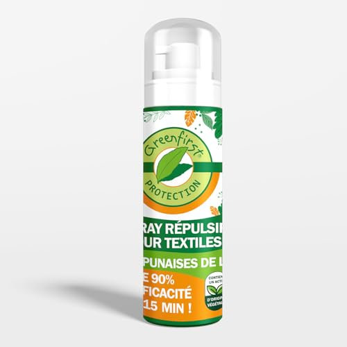 Greenfirst Protection, spray de poche répulsif pour textiles anti-punaises de lit, 100ml, Contient un actif d'origine végétale