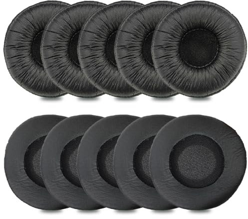 Almohadillas de Repuesto para Auriculares Plantronics 50mm Almohadillas para Auriculares Plantronics Blackwire 3210 3220 3320 C3225 HW261N HW510 HW520 Jabra Pro 920 930 9450 Biz 1500 2400 (10 Piezas)