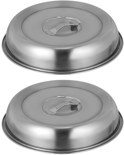 Ciieeo Copertura per Alimenti in Acciaio Inossidabile Resistente Rotonda da 26 Cm Copertura per Piatti Antiolio per Grigliate Cibi alla Griglia Manzo E Pollo