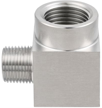 Yoebor Stainless Steel Reducer 90 Degree Barstock Street Elbow 3/8 NPT Female to 1/4 NPT Male Reducing 90-Degree Pipe Fitting 1pc