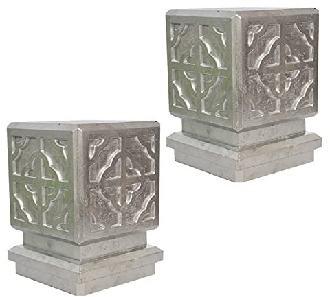 Tapón de poste de valla, 2 tapas de aluminio para buzón, poste de lámpara, cubierta, muelle, apilamiento