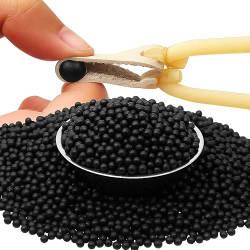 Billes d'argile dure, billes de fronde, billes d'argile, billes de boue pour fronde, argile 9 mm, pour exercices de fronde, compatibles avec la plupart des lance-pierres, noires