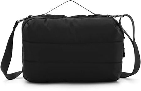 Syrads Bolso de mano para mujer mano ligero y acolchado y carteras Tote Acolchado para Viajar,Ir Al Trabajo,Negro