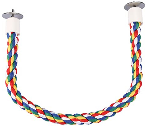 Oiseau Corde Bungee Jouets Coloré Flexible Étape Perroquet Échelle Swing Pont Coton Corde Perroquet Stand Perches Cage Accessoires Perchoir Flexible Jouet d'oiseaux échelle en Bois pour Oiseaux