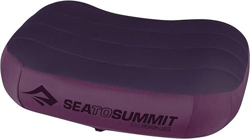 Sea to Summit - Aeros Ultralight Deluxe Reisekissen L - Leicht zum Aufblasen - rutschfest - Ultra-SIL Reißverschluss-Tasche - Camping & Fahrradtouren - 42 x 30 x 13cm - Magenta Purple - 114g