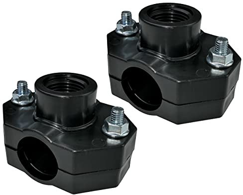 Aerzetix - C51887 - Set di 2 - Collare di Presa per Tubi Ø25 - Filettatura 1/2'' - con 2 bulloni - Fascetta di derivazione per Tubi secondari