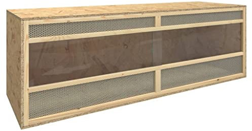 vidaXL Terrario de Madera Contrachapada 144x46x48 cm Casa de Reptiles Comedero