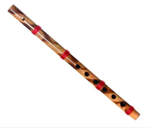 Traditional Bamboo Flute Décor Natural Handmade Accent Ethnic Interior Styling Piece Home Decoration Elegant Display Item and Gifting (Brown - Single)