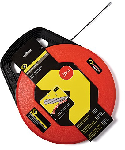 C.K Spira-Flex Super Flexible 20m Tire Fil Electrique Kit Rétractable, 4mm Ø Aiguille Tire Fils Electricien, Baguette Tire Cable Rod Electrique, Baguettes Passe Cable, Câble de Fil Tirant, CK T5520