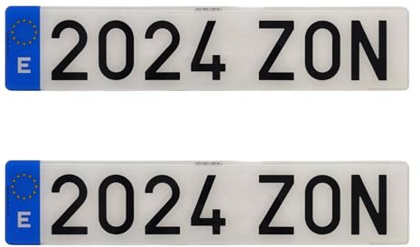 Matrícula Coche Homologada, Nueva Acrílica Homologada DGT. Matrícula Coche, Furgoneta, Camión, Autocaravana (2 Sin Marco, 52x11CM)