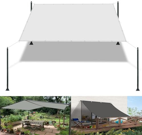 Voile Ombrage Rectangulaire 1.1 x 1.6 m UV Protection avec Oeillets Tissu Polyester Multi Couleur et Taille Toile Solaire Voile pour Piscine Voitures Camping Patio, Blanc
