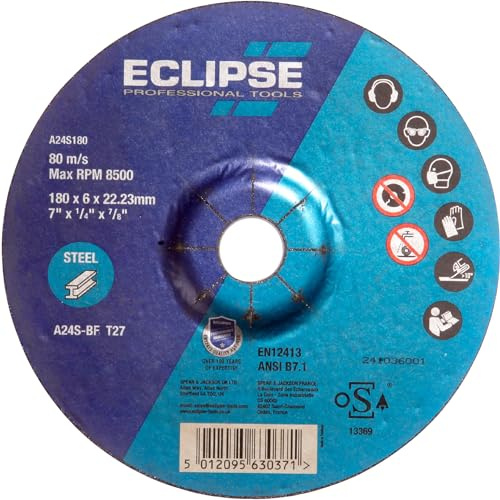 Eclipse Professional Tools A24S180 Discos de desbaste (180 x 6 x 22.23 mm) - Pack de 5