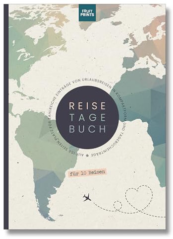 FRUITPRINTS Reisetagebuch, Notizbuch zum Aufschreiben von Erlebnissen auf Reisen