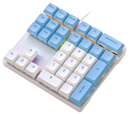 DIIOOMIEEU Tastierino numerico meccanico a 33 tasti con luci multicolori, adatto per tastiera numerica portatile finanziaria aziendale