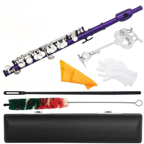 tvärflöjt instrument Piccolo 16 hål C Key Piccolo Instrument(Purple)