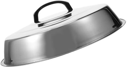 HEMOTON Coperchio per Bistecca in Acciaio Resistente Protezione Cibo da Schizzi Design Manico Copertura Cupola per Barbecue e Conservazione Freschezza