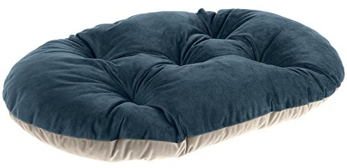 Ferplast Hundekissen Hundebett Katzenkissen Katzenbett Prince 65/6, Gepolstertes Haustierbett, doppelseitig verwendbar, weicher Samt, waschbar, 65 x 42 cm, blau