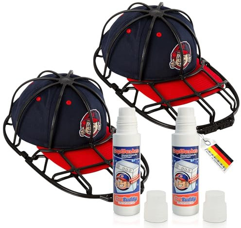 Cap Buddy Paquete Doble de detergente Cap Washer con Cabezal de Cepillo para Limpiar Gorras de béisbol para Todos los Hombres Gorras de béisbol como New Era Flexfit con Visera Curva o Recta, Negro