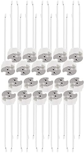 Hsthe Sea LED MR16 Sockel, 20 Stück G5.3 Halogenlampenbirne Keramikstecker Drahtadapter, Glühlampen CFL Halter Sockel Stecker Konverter, mit 2-poliger Anschlussklemme