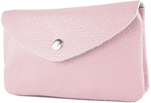 modamoda de P11 Damen Leder Geldbörse Portemonnaie Medium Handmade in Italy, Farbe:Flieder