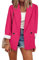 OMZIN Frauen Lässig Solid Color Blazer Offene Front Langarm Strickjacke Jacke Arbeit Büro Blazer Rose XL
