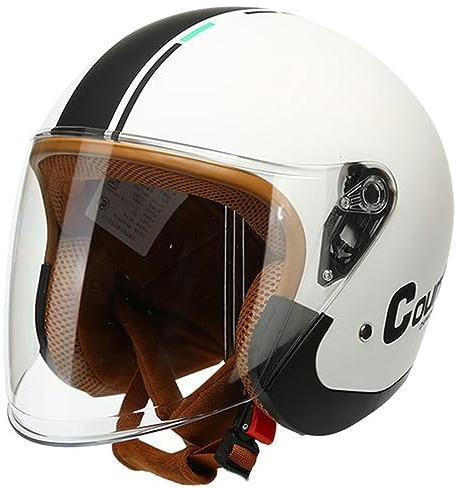 Casque Ouvert Demi-Casque De Moto Approuvé Dot/ECE Casque De Moto avec Pare-Soleil Style Rétro Vintage Casque De Moto Vespa Jet pour Enfants, Jeunes, Hommes Et Femmes A,54-62cm