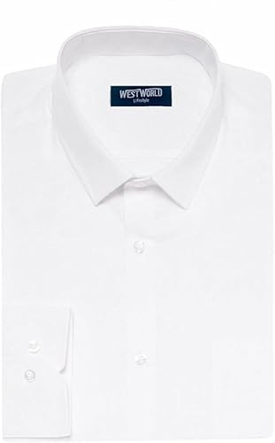 Men's Formal Long Sleeve Regular fit White Shirt | Collar Size 14.5-19 (UK, Neck, 16.5, 16.5, Regular, White)