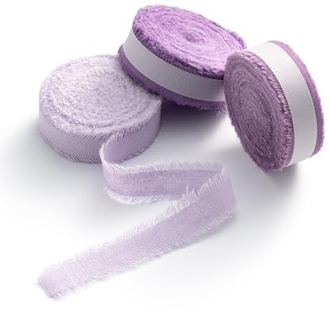 AOKSUNOVA Nastro in cotone, nastro di tessuto, nastri di tessuto, nastro per fiocchi, cotone, nastro regalo, lilla