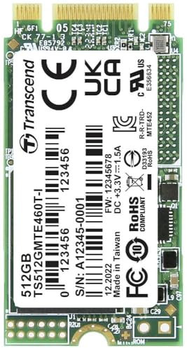 Transcend MTE460T-I 512 GB SSD Interne NVMe PCIe M.2 2242 PCIe NVMe 3.0 x2 Industriel TS512GMTE460T-I