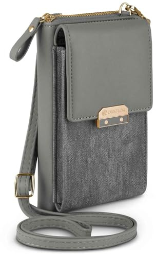 ONEFLOW Bliss Purse für Samsung Galaxy S25 Edge Handytasche zum Umhängen Damen mit Portemonnaie, Handy Umhängetasche mit Geldbörse und Handyfach, Kleine Handtasche, Taupe Grau