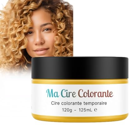 Cire Cheveux Colorante – Coloration Temporaire Cheveux | Cire Colorante Cheveux Vert, Bleu, Rouge, Violet, Marron, Gris, Noir, Blanc, Blond | Effet Naturel & Lavable | Teinture Temporaire (Blond Doré)