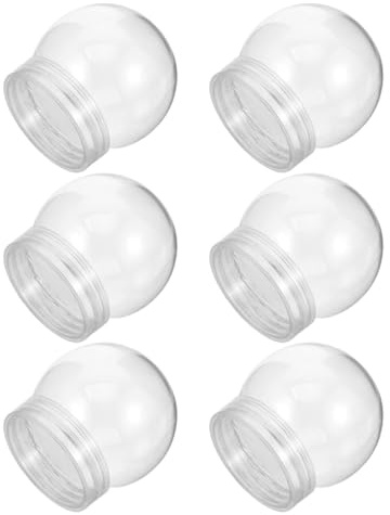 6 Piece DIY Plastic Water Globe Containers with Screw Lids