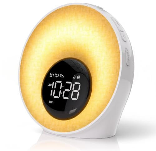 AUYLE Sunrise Alarm Clock Wake up Light,30 Sleep Sounds White Noise Machine