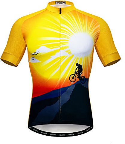 Cycling Jersey Mens Bike Tops MTB Jersey Zip Mountain Road Clothing Bicycle Riding top Breathable Summer Pro Team Sports Racing Cycle Jersey for Male Sportswear Polyester Size L
