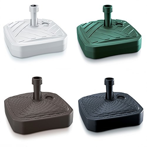 Sonnenschirmständer Schirmständer Ständer Schirmhalter Quadratisch Rattanoptik oder Board Design 12 L 4 Farben wählbar von rg-vertrieb (Rato Quadrat Weiss)