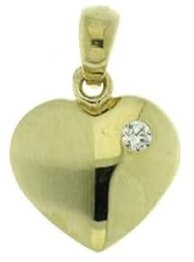 legendURN 14 carat yellow gold memorial pendant 'Heart' with zirconia stones | Cremation Urn for Ashes