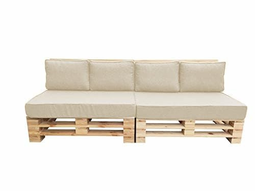chilly pilley Palettenkissen Wasserdicht Keder Naht Palettenauflage Wasserfest Gartenkissen Wasserabweisend Palettenpolster Abnehmbar mit Reißverschluss Sofaskissen (6 er Set, Creme)