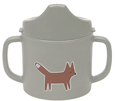 LÄSSIG Tasse à boire pour enfants avec anse et couvercle amovible 150 ml/Sippy Cup Little Forest Fox