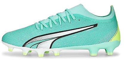 PUMA Herren Ultra Match Fg/Ag Fußballschuh, Electric Peppermint PUMA Weiß Fast Gelb, 46.5 EU