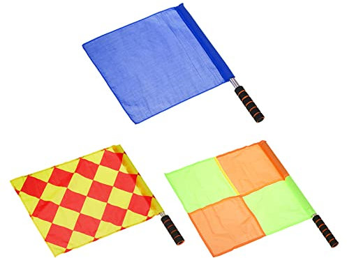 PATIKIL Schiedsrichter Fahnen Set 3Pack Schiedsrichter Flagge Linienrichter Fahne mit Edelstahl Pol Schwamm Handgriff für Fußball Sport Leichtathletik