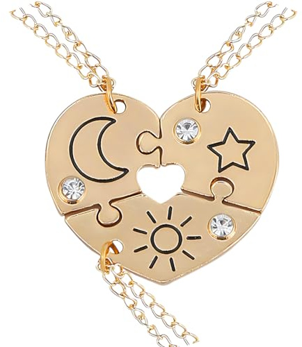 QEQSHQO 3pcs Collana BFF Collana dell'amicizia Best Friends Forever Ragazze Regalo di compleanno Regalo con catena a sospensione