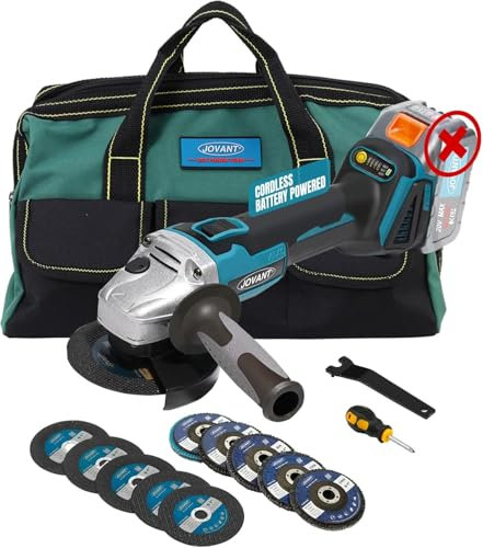 Amoladora angular inalámbrica para batería Ma-Kita de 18 V, amoladora angular eléctrica de 8500 RPM con motor sin escobillas, corte de 4 pulgadas y 4-1/2 pulgadas para pulir/afilar/eliminar el óxido