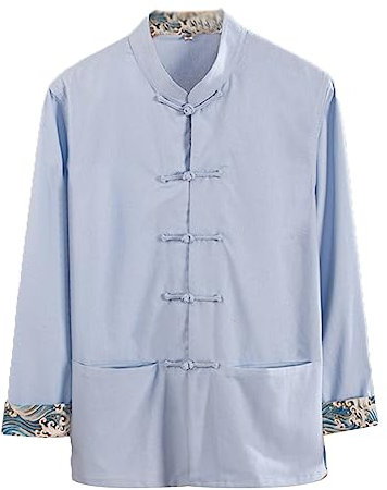 GZKDKZB Tang-Anzug für Herren, traditionelle Kleidung, Kampfsportanzug aus Baumwolle und Leinen, Kung-Fu-Uniformen, Tai-Chi-Kleidung, Zen-Meditationsuniform, Langarmhemd