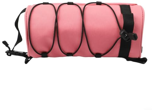 Yhenlovtt Bicicleta para manillar de bicicleta y correa de hombro, tubo frontal repelente al agua, 23. Para montaña de 5 x 11 cm, bolsa compacta de nailon para carretera, color rosa
