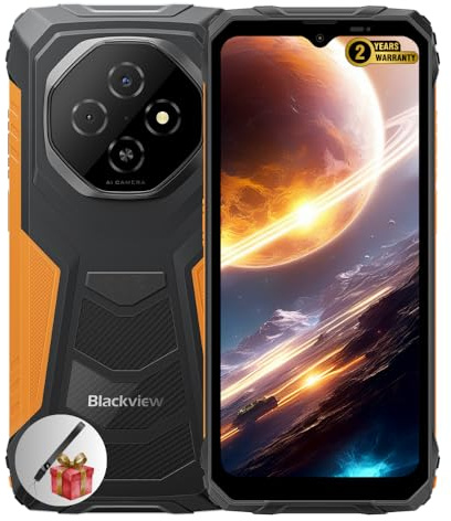 Blackview FORT 1 | Smartphone Rugged | 6,56 HD+ 90Hz | Android 15 | 12GB RAM + 128GB (fino a 2TB) | 16MP + 8MP | Batteria 10000mAh | IP68/IP69K | NFC | Dual SIM | 2 anni di Garanzia | Arancione