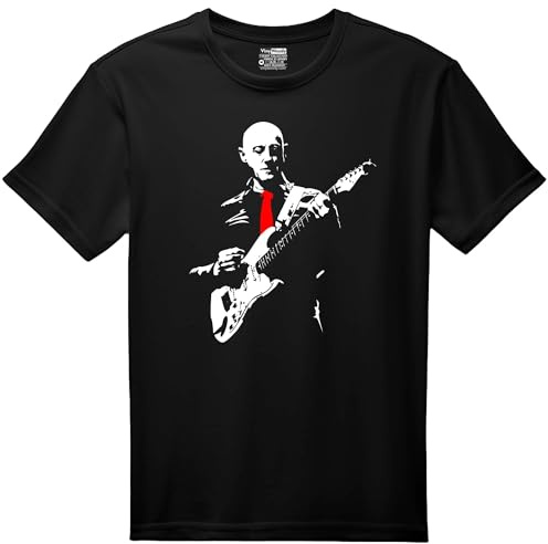 VINY WOODY Punk Rock Español Camiseta Gráfica Negra Hombre, Diseño Músico con Guitarra, Algodón Jersey, Manga Corta Cuello Redondo, Estilo Casual Rock