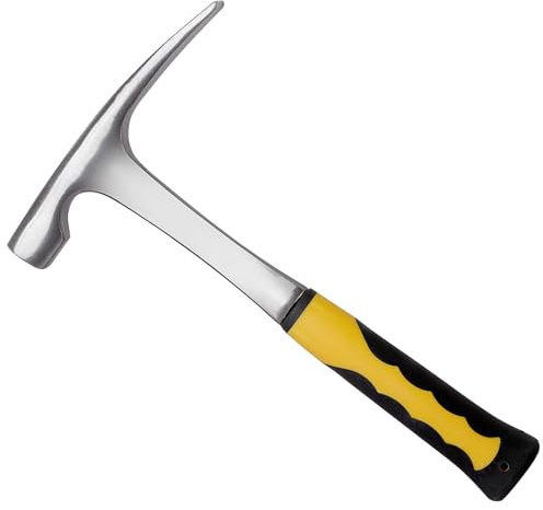 KEILEOHO 32 oz Rock Pick Hammer, Brick Hammer, 11.8 inch All Steel Geologist Hammers, Bricklayer's/Mason's Hammers with Non-Slip Shock Absorbing Grip for Mining, Geological Prospecting