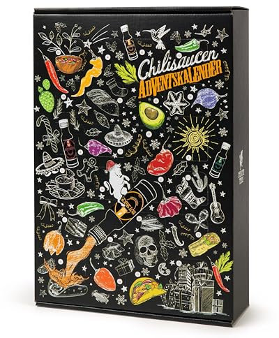 Mexican Tears - Scharfe Sauce Adventskalender mit 24 unterschiedlichen Chilisaucen in wiederverschließbaren Glasflaschen, limitierte Auflage [24x20ml Chili Sauce]