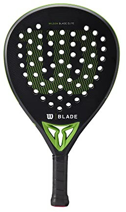 Wilson Padel-Schläger Blade Elite v2, Carbon-Glasfaser-Komposit/Eva, 365 g, Kopfgröße 510 cm², Schwarz/Neongrün